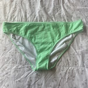 AMERICAN EAGLE AERIE BIKINI BOTTOM, GREEN/WHITE STRIPE. SIZE XL. NWOT.